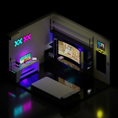 Isometric 3d Gaming Room Designer Available On Desktop Only This