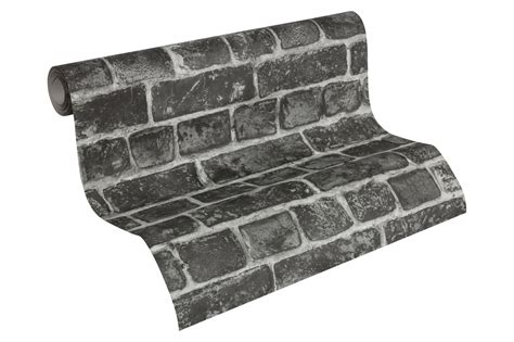 Wallpaper Stone Clinker Bricks As Creation Grey Black 30682 2