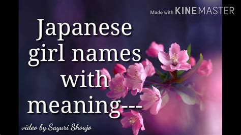 Japanese Girl Names With Meaning Youtube