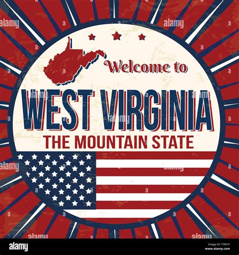 Welcome To West Virginia Vintage Grunge Poster Vector Illustration Stock Vector Image And Art Alamy