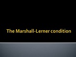 The MArshall Lerner Condition | Teaching Resources