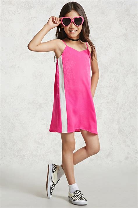 Forever 21 Girls A Satin Woven Cami Dress Featuring Colorblocked