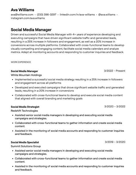 11 Social Media Manager Resume Examples [with Guidance]