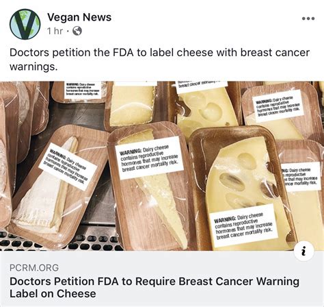Doctors Ask Fda To Label Cheese As Cancerous Rvegan