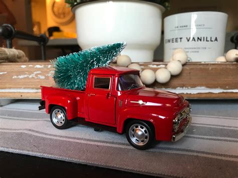 Vintage Red Pickup Truck Christmas Tree Farmhouse Christmas Decor