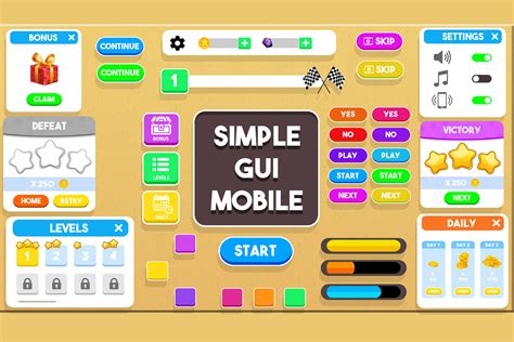 Simple Hyper Casual Ui Pack Mobile Games 3d Gui Unity Asset Store