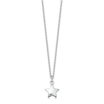 Solid Sterling Silver Star Necklace By Hersey Silversmiths