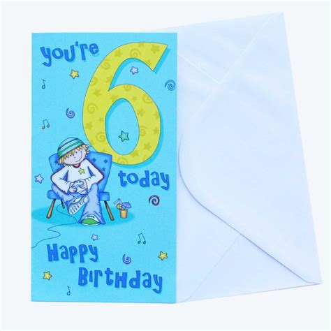 Birthday Card 6th Birthday Boy Garlanna Greeting Cards