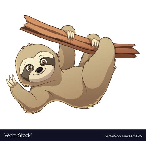 Little Sloth Cartoon Animal Royalty Free Vector Image