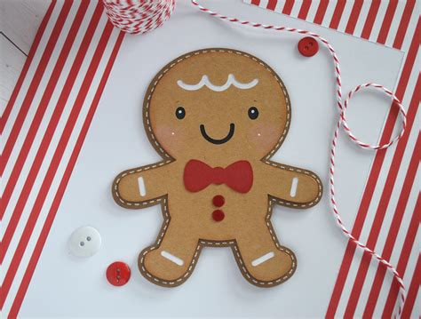 Gingerbread Man Card Christmas Card Holiday Greeting Card Christmas