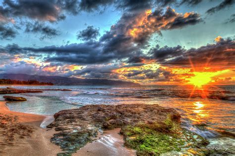 Oahu Hawaii Dancing Light Across The Water 2 Pacific Ocean Sunset North