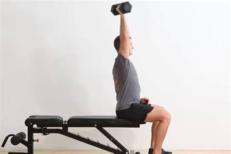 Single Arm Seated Overhead Dumbbell Press Daily Bodyweight Exercises