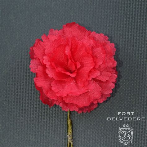Red Mini Carnation Silk Buttonhole Flower By Fort Belvedere Mini