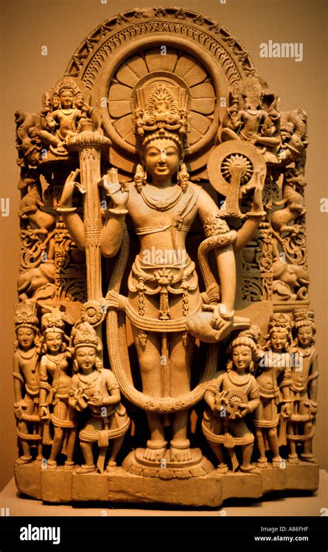 Stela Of Four Armed Vishnu India Punjab 10 11th C Stock Photo Alamy