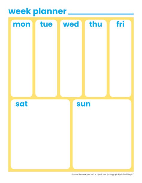 Free Printable Weekly Planners For Busy Weekends Lilyvolt