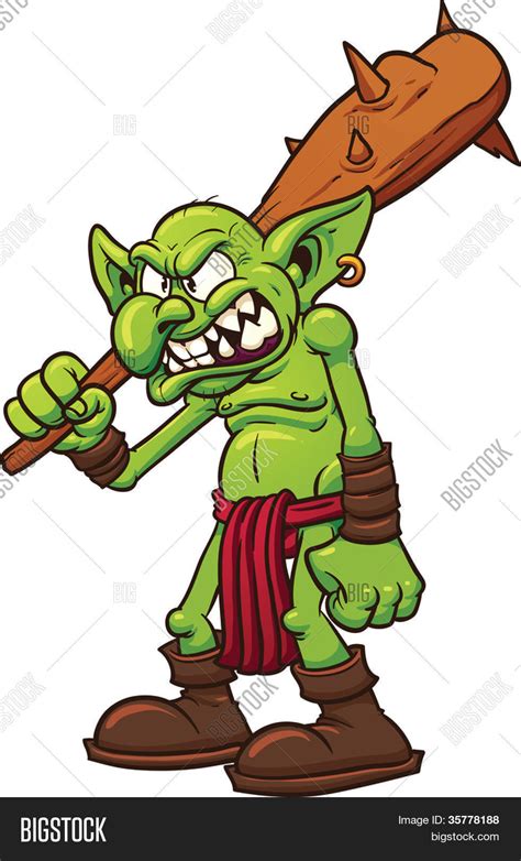 Angry Cartoon Troll Vector And Photo Free Trial Bigstock