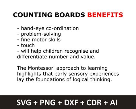Montessori Counting Trays Boards Svg Dxf Digital Files Etsy Australia