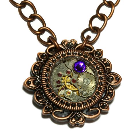 Steampunk Pendant With Heliotrope Crystal By Catherinetterings On