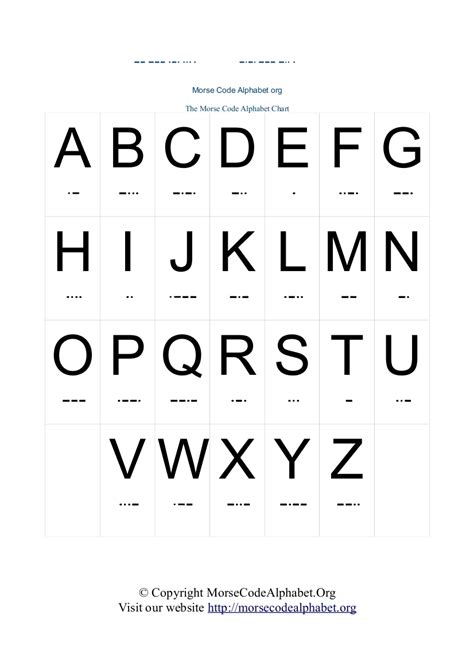 Code Alphabet Chart Printable