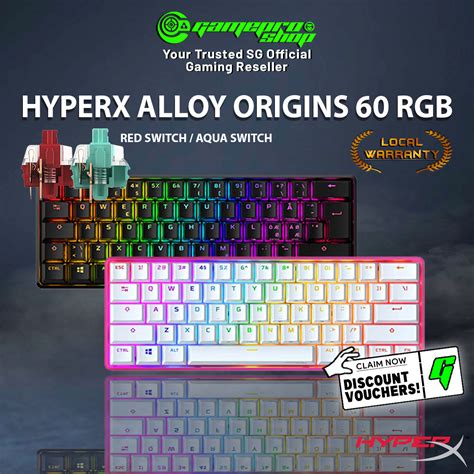 Hyperx Alloy Origins 60 Rgb Gaming Keyboard Red Switches 2 Colors