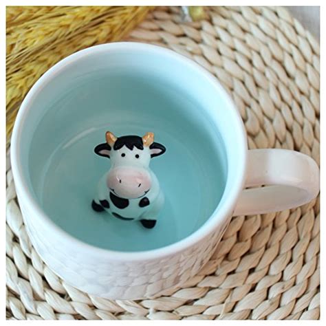 3d Coffee Mug Animal Inside 12 Oz With Cow Cute Cartoon Handmade