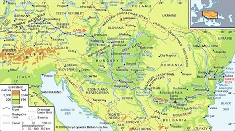 Danube River Map From Encyclopedia Britannica The Danube Begins In Danube River Danube