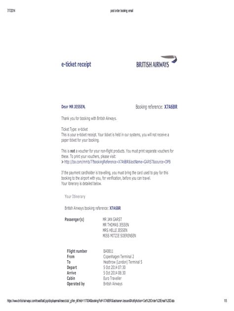 British Airways Receipt Complete With Ease Airslate Signnow