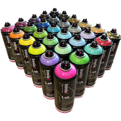 New 2023 30 Colour Ironlak Acrylic Spray Paint Sampler Ironlak Spray