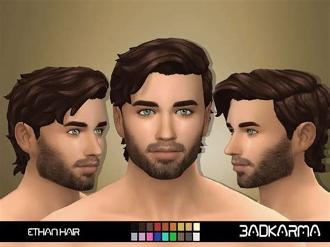 Badkarmas Ethan Hair Sims Hair Sims 4 Hair Male Maverick Hair
