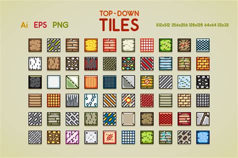 Top Down Tiles Graphic Objects Creative Market