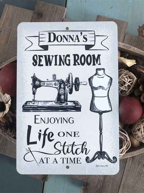 Personalized Sewing Room Quote Sign Craft Name Sign For Seamstress