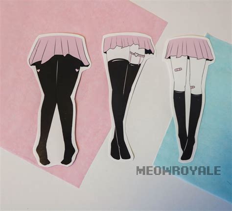 Anime Thigh High Sock Sticker Set Knee High Thigh High Etsy