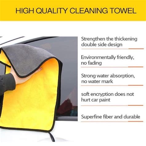 Car Wash Cloth Microfiber Towel Auto Cleaning Drying Cloth Hemming