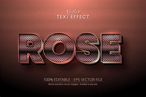 Rose Gold Text Effect Shiny Rose Gold Alphabet Style 100 Editable