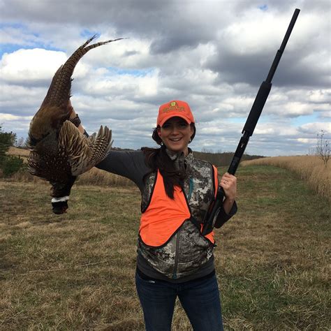 Pheasant Hunting At Quest Haven Lodge With Guide Heather Glenny Wearing Camo And Blaze Orange