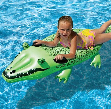 67 Jumbo Alligator Rider Inflatable Swimming Pool Toy Learn More By