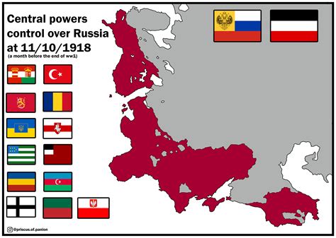 Central Powers Control Over Russia Pre War Borders In 11101918 R
