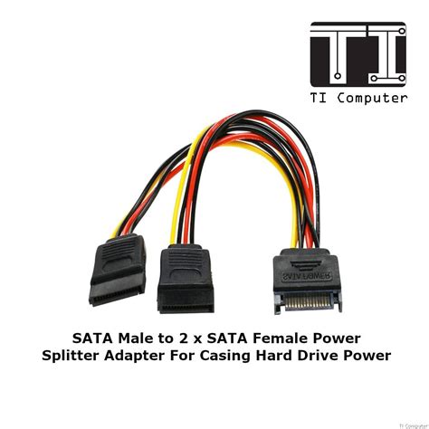 SATA Male To 2 X SATA Female Power Splitter Adapter For Casing Hard