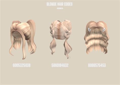These Are Blonde Hair Codes For The Game Bloxburg Also Working On