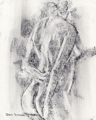 Female Nude Figure Original Graphite Drawing Naked Woman Feminine