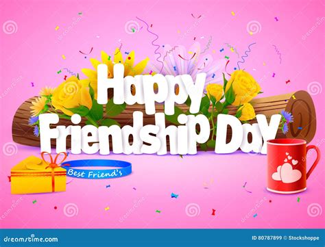 Happy Friendship Day Wallpaper Background Stock Vector Illustration