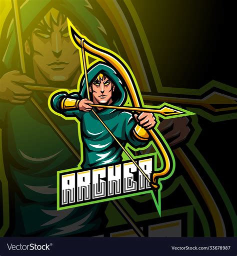 Archer Esport Mascot Logo Royalty Free Vector Image