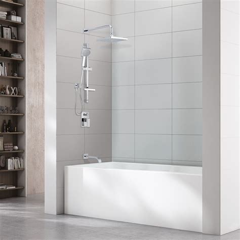 Duo Craig 60 X 32 Alcove Apron Bathtub With Chrome Tub Shower Faucet