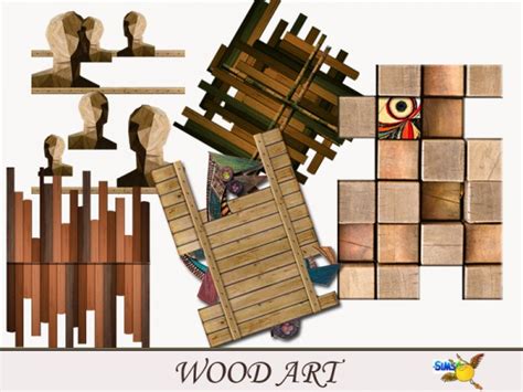 The Sims Resource Wood Art Set By Evi • Sims 4 Downloads