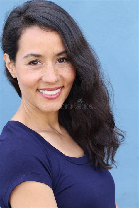 Portrait Of A Young Hispanic Female Smiling Stock Photo Image Of