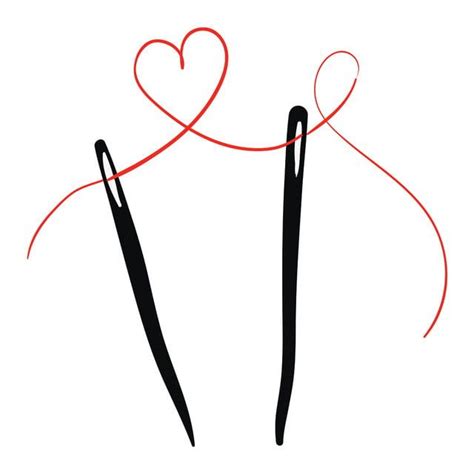 Love Needle And Thread Illustration Vector On White Background Vector
