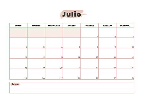 Plantillas De Calendario Julio 2023 Para Imprimir Gratis