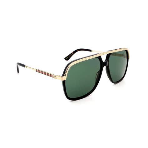 Mens Gg0200s 001 Aviator Sunglasses Black Gold Gucci Touch Of
