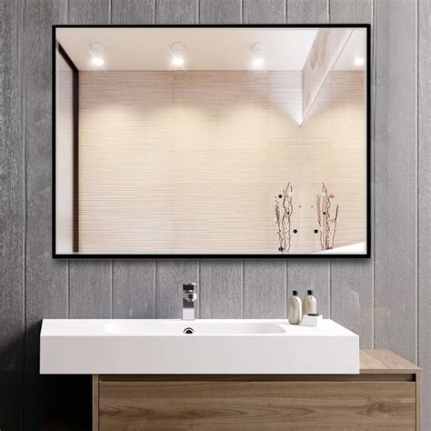 Shop Modern Large Black Rectangle Wall Mirrors For
