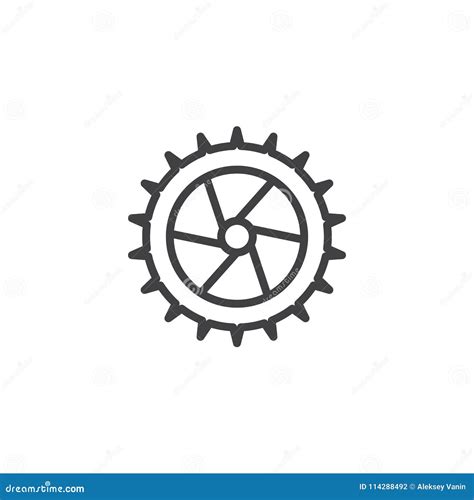 Cog Outline Icon Stock Vector Illustration Of Linear 114288492